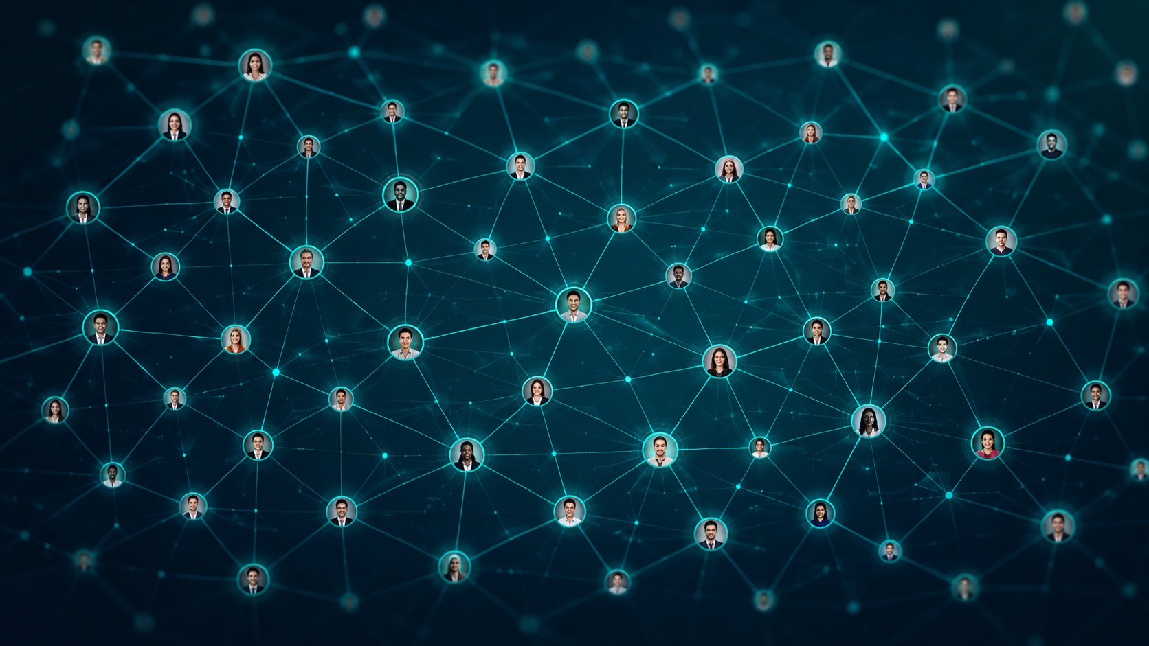 Abstract visualization representing multi-institutional resource exchange and information systems research